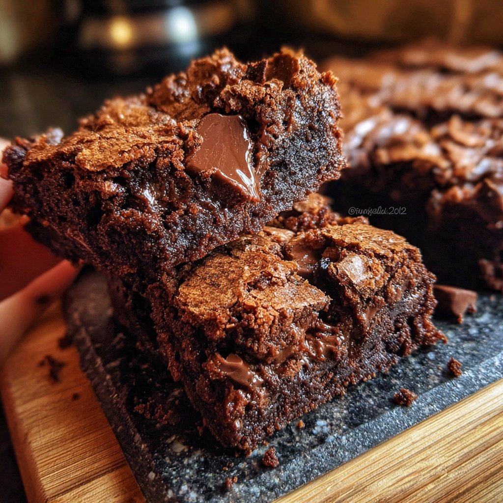 Dreifach Fudge Schoko Brownies