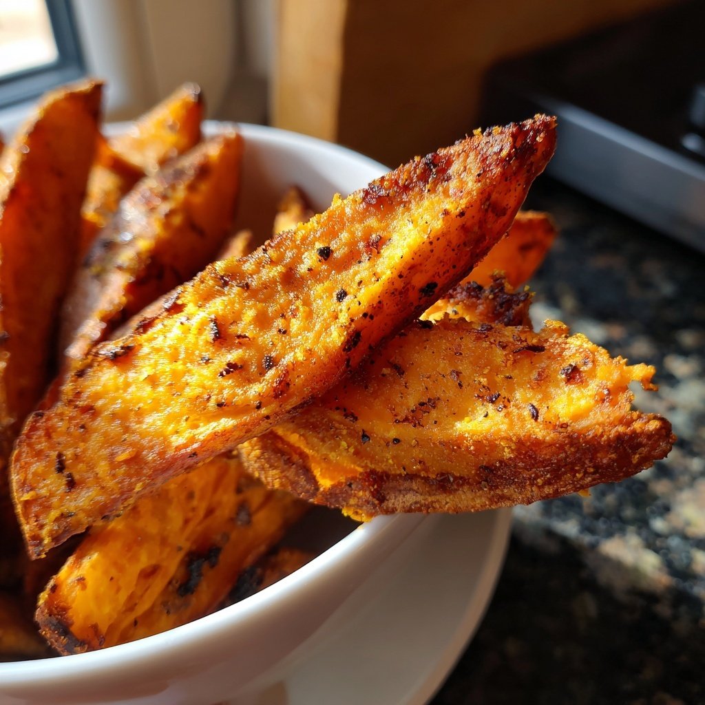 Knusprige Süßkartoffelwedges im Airfryer