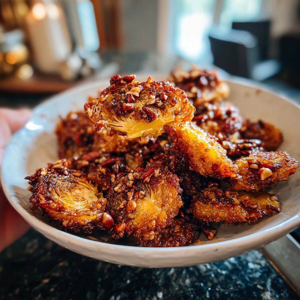 Rosenkohl aus dem Ofen mit Ahornsirup und Pekannüssen​​