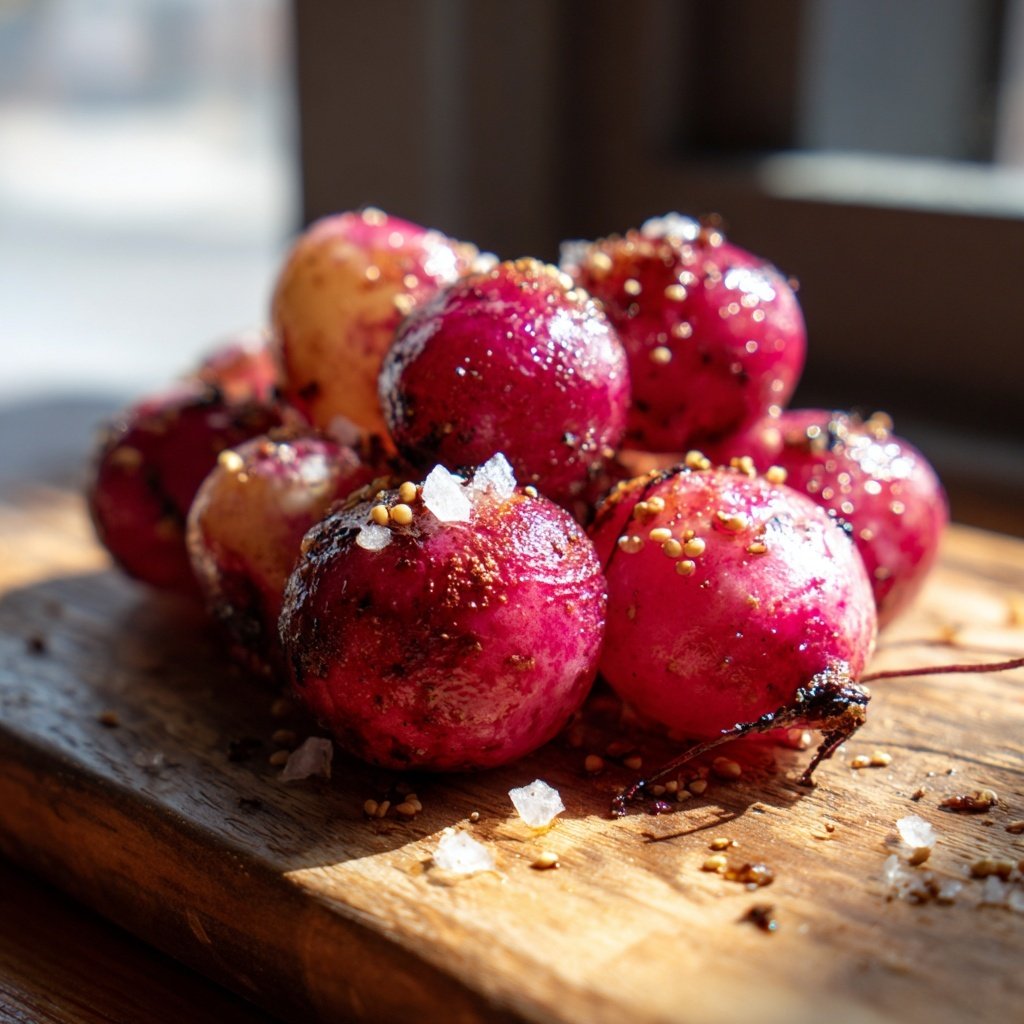 Geroestete Radieschen mit Meersalz