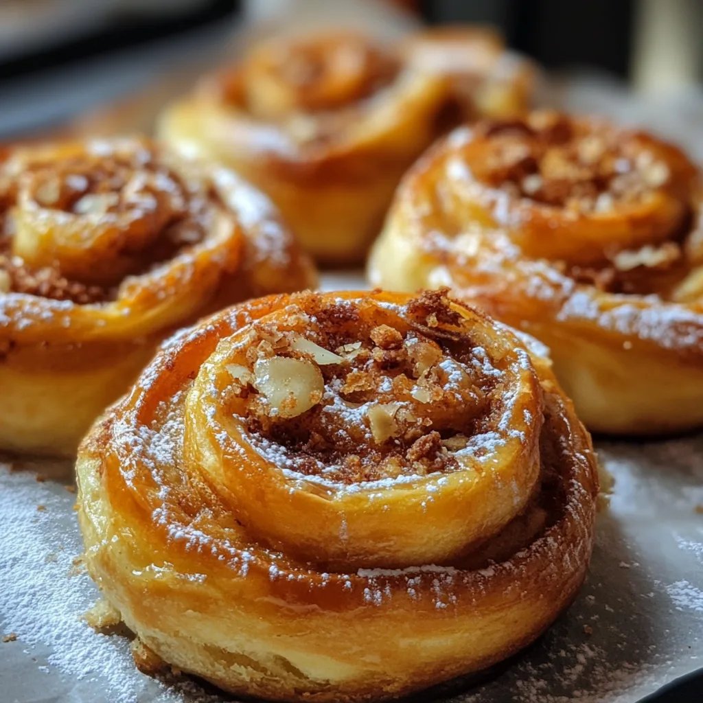 Apfel Zimt Schnecken mit Blätterteig