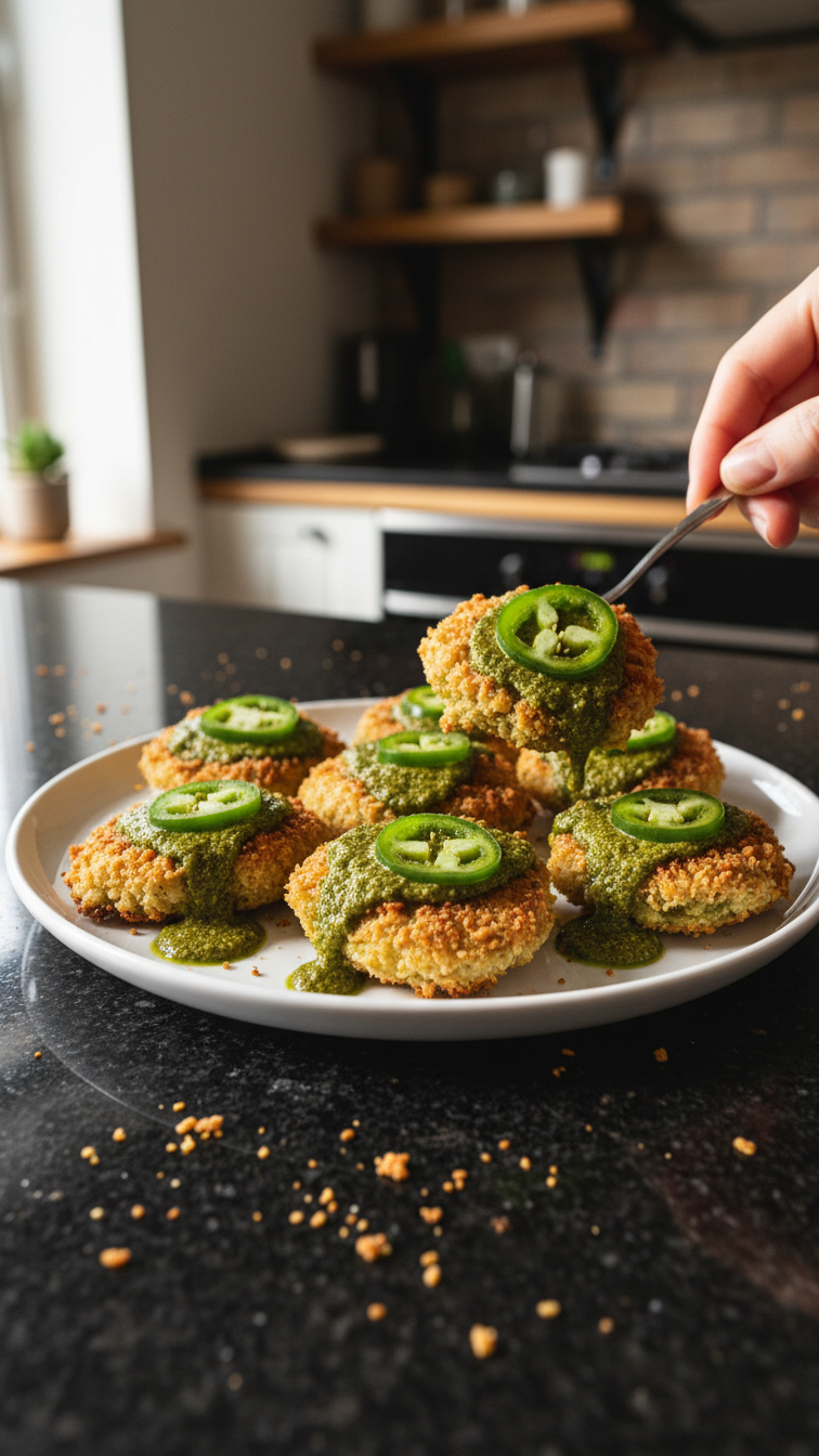 Knusprige Pesto Jalapeño Häppchen