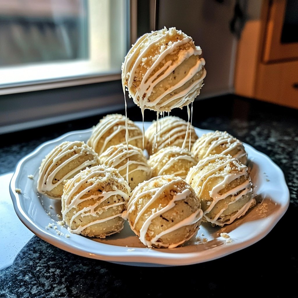 Parmesancreme-Bällchen mit Weißbalsamico für elegante