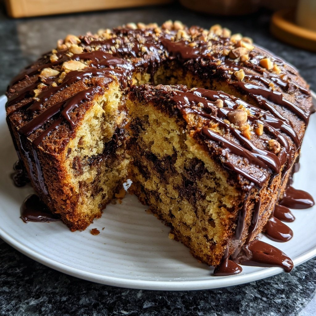Bananen Schoko Haselnuss Kuchen