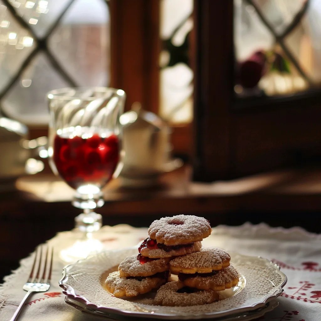 Omas leckere Spitzbuben mit Himbeermarmelade
