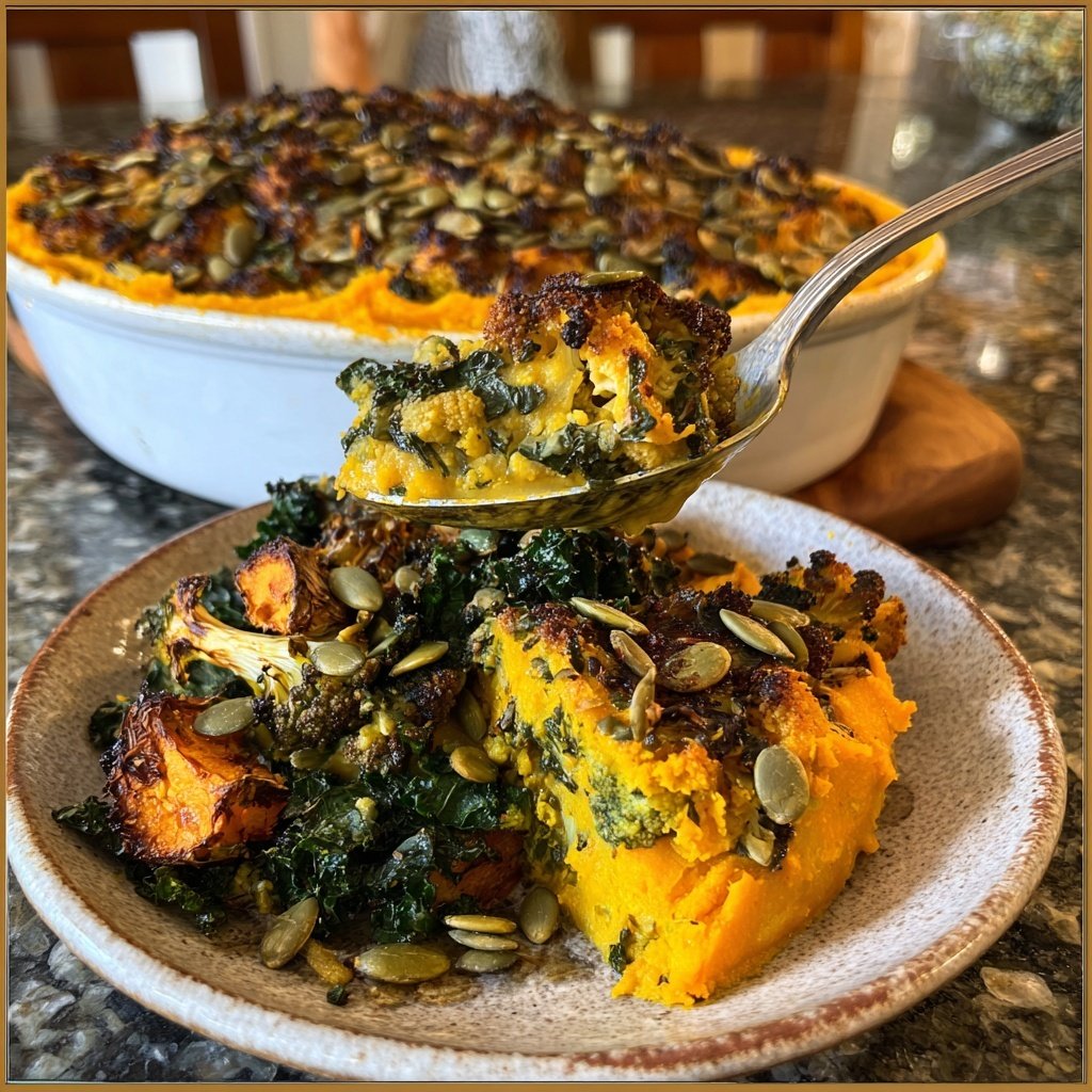 Blumenkohl Kürbis Kürbiskern Püree