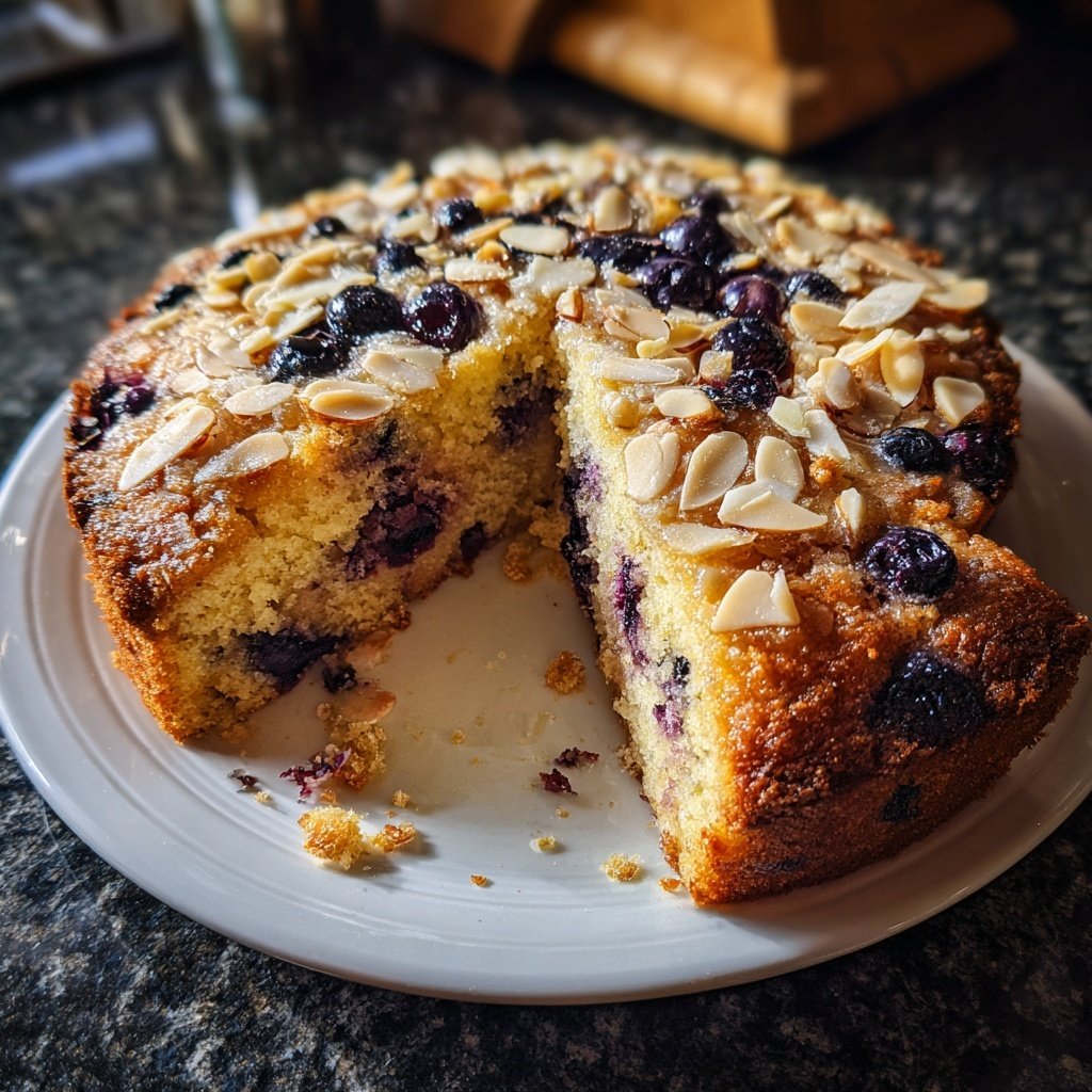 Blaubeeren Zitrone Sauerteig mit Mandel Topping