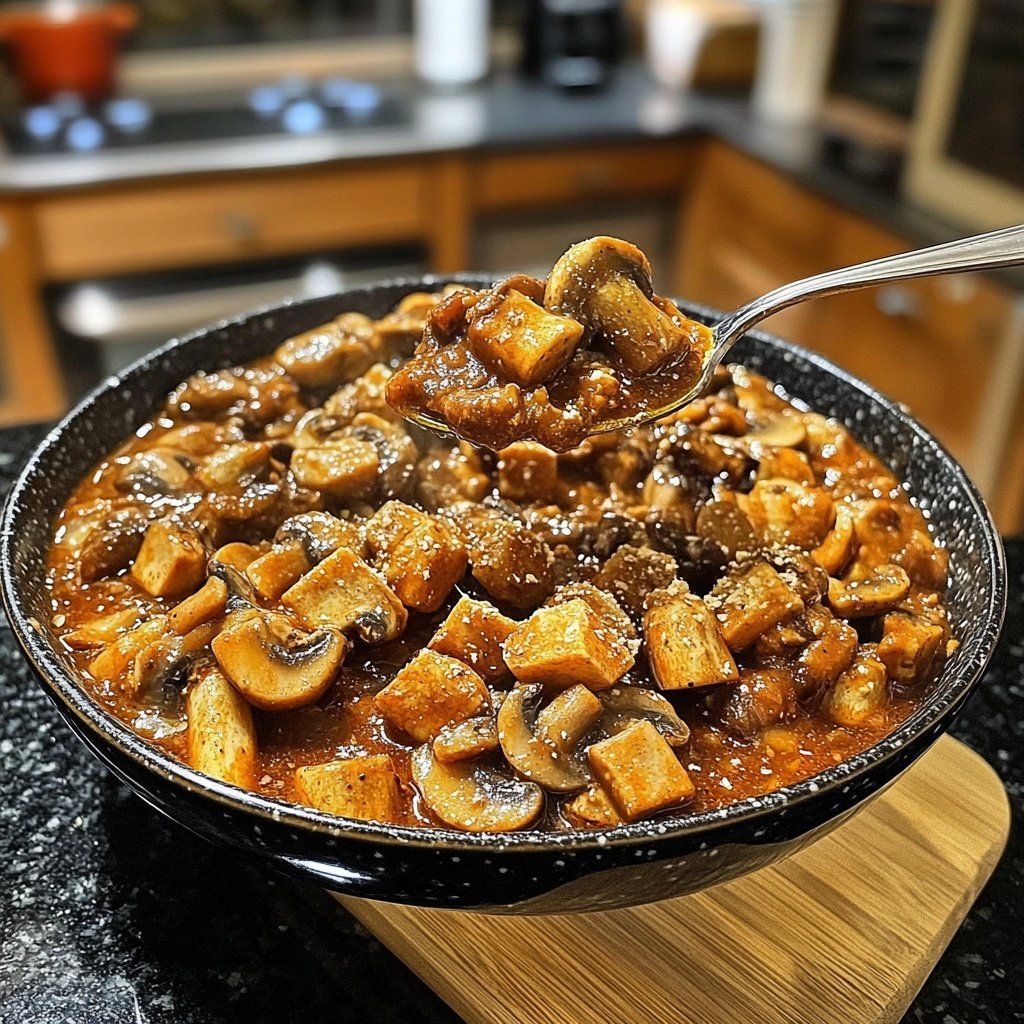 Wildschmortopf mit Pilzen