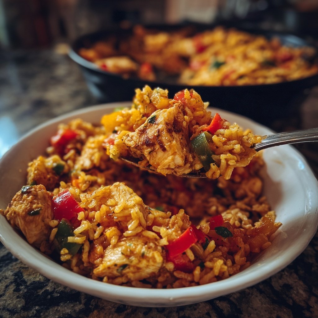 Ein-Topf Huhn Reis Gemüse