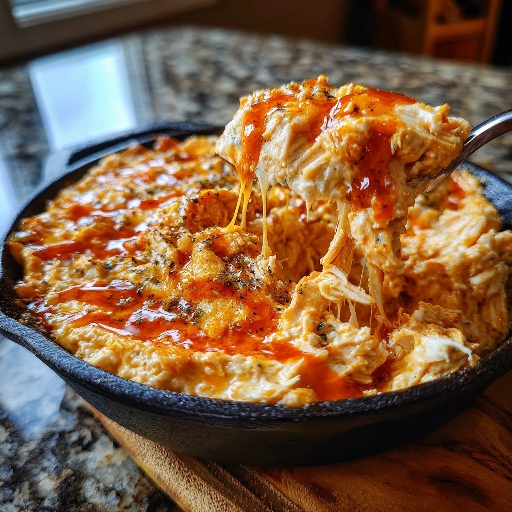 Cremiger Buffalo Hähnchen Dip