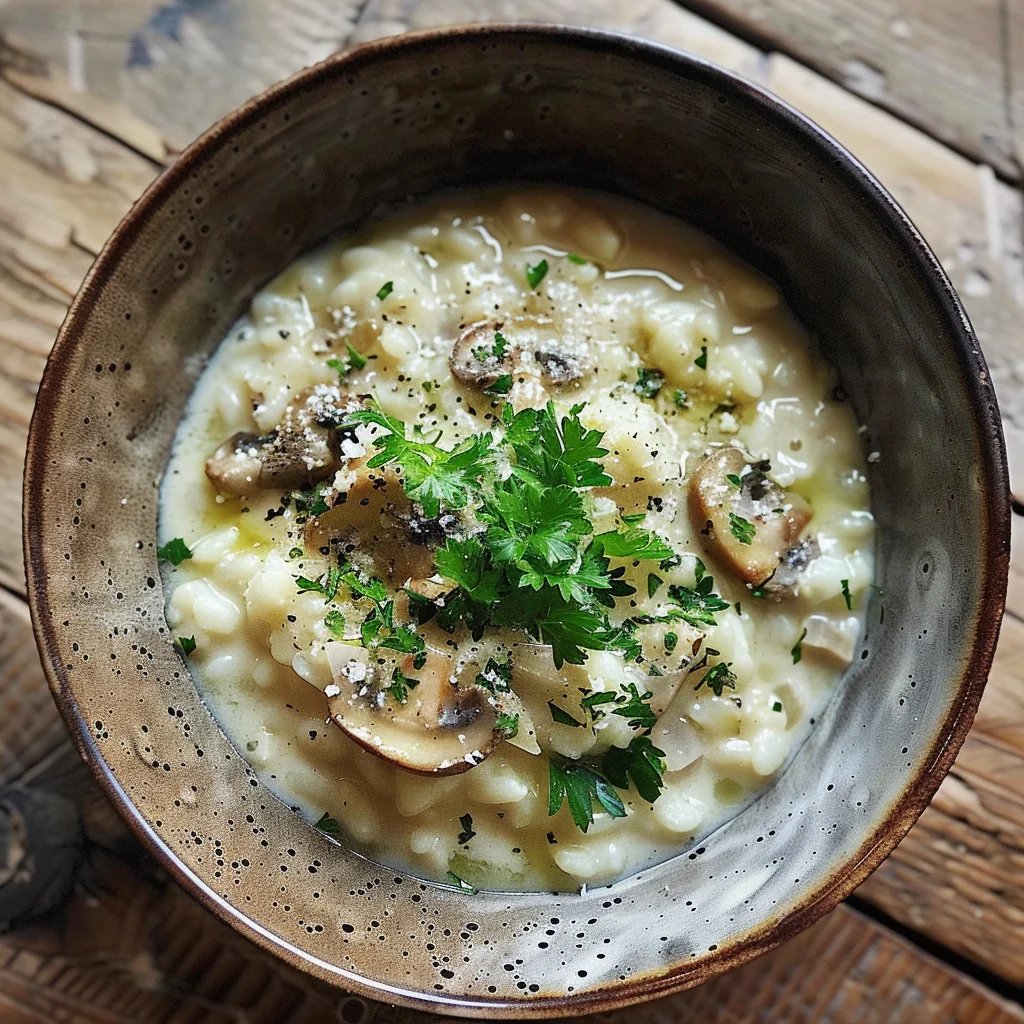 Cremiges Rosenkohl-Pilz-Risotto