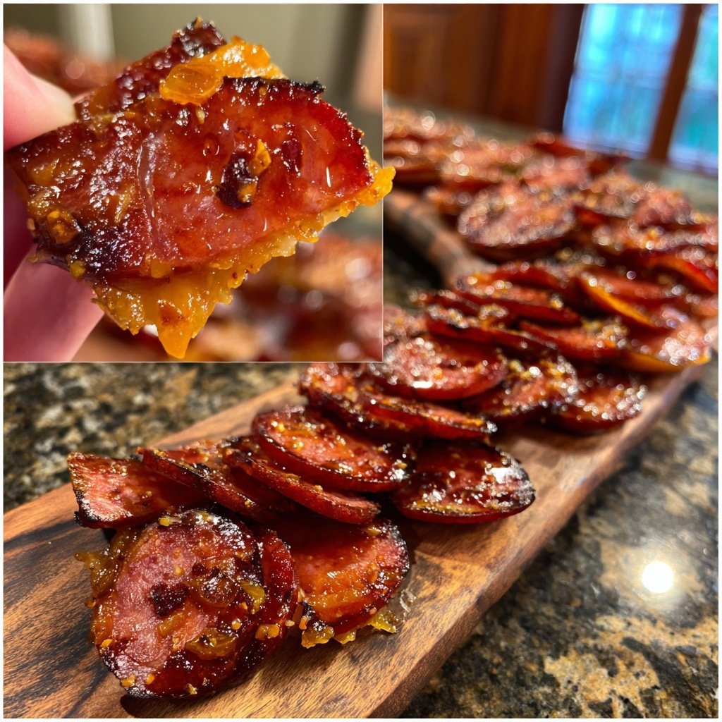 Aprikosen Kielbasa Scheiben Glaze