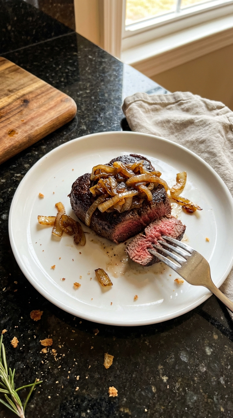 Filet Mignon mit Karamellisierten Zwiebeln​