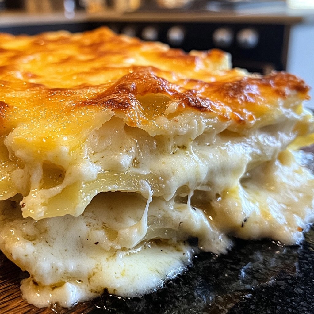 Kartoffelgratin mit Käsekruste für das Festmenü