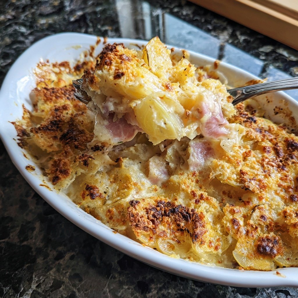 Chicorée Gratin mit Schinken