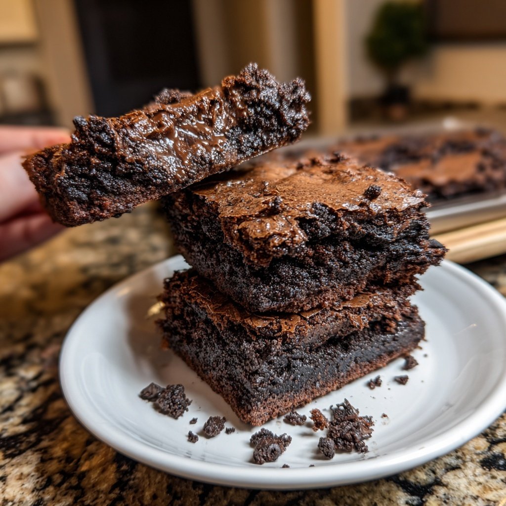 Sauerteig Abfall Brownies mit Kekse Krümel
