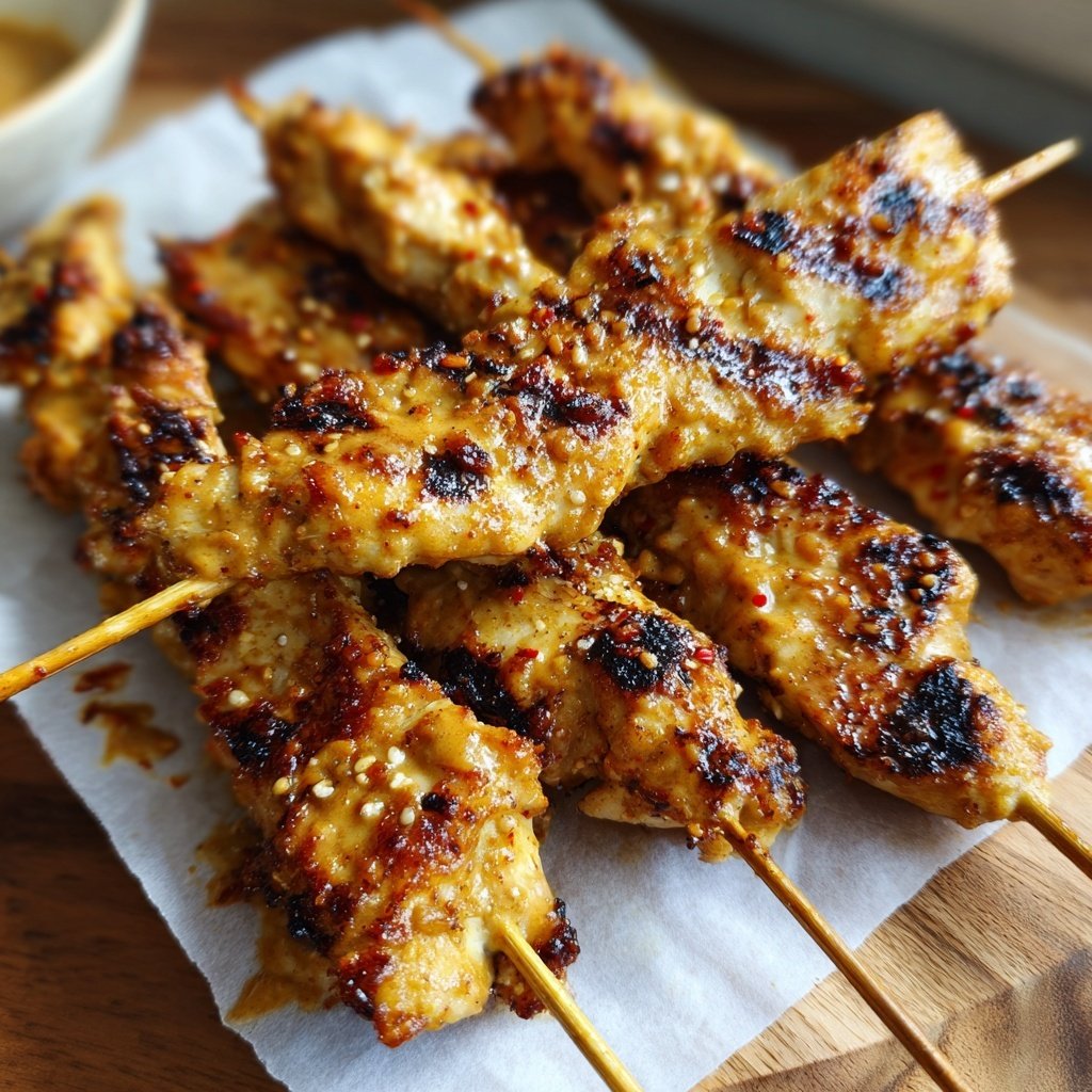 Hähnchen Satay Spieße