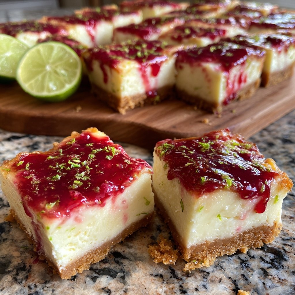 Himbeer-Limetten-Cheesecake-Riegel