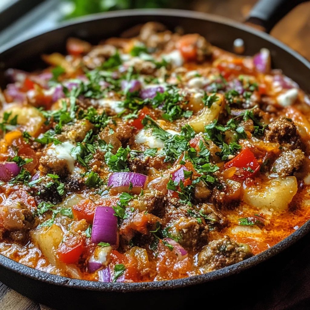 Griechische Kritharaki-Pfanne