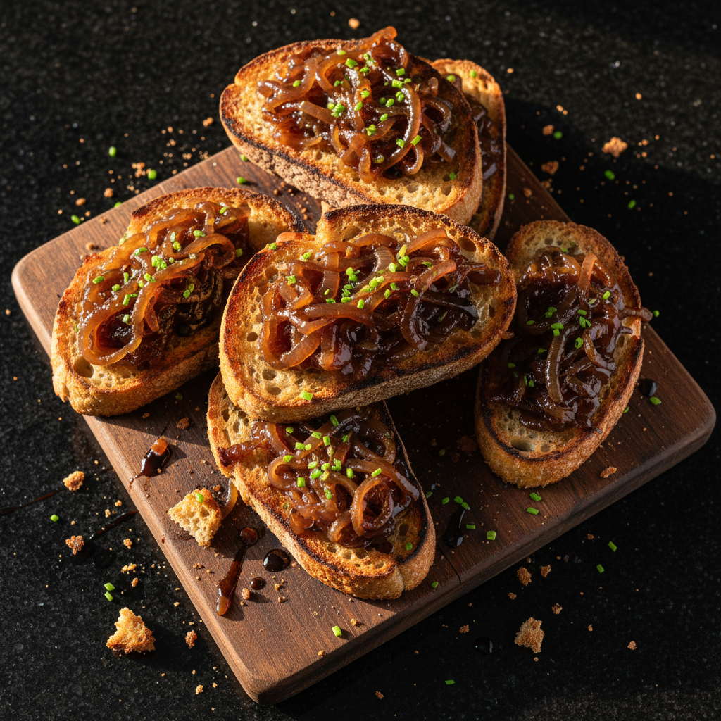 Balsamico Karamellisierte Zwiebel Bruschetta