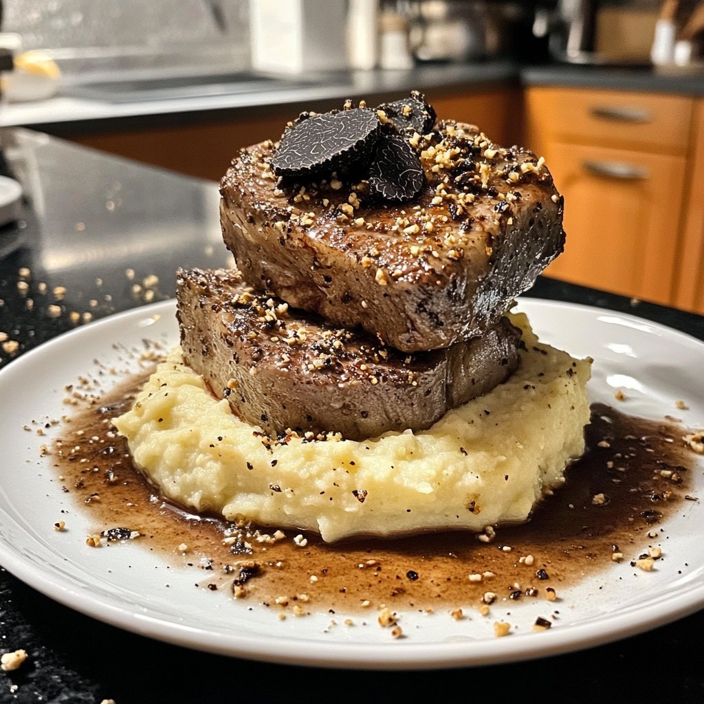 Rinderfilet mit Schwarzem Trüffel und Kartoffelpüree