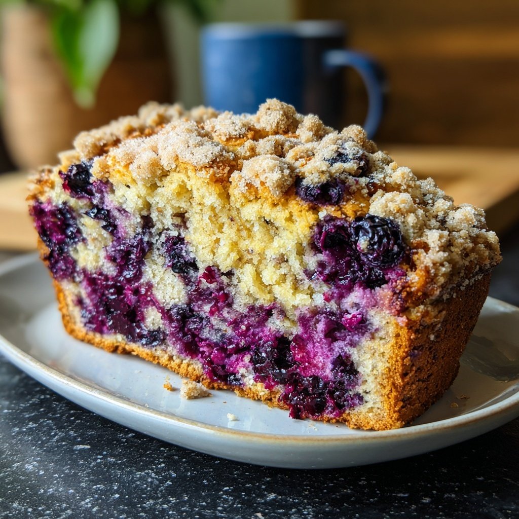 Zitrone Blaubeeren Sauerteig mit Zimt Krümel