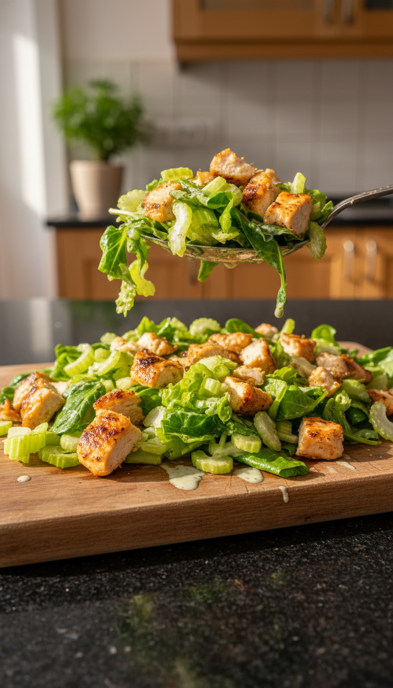 Sellerie Salat mit Grillhähnchen