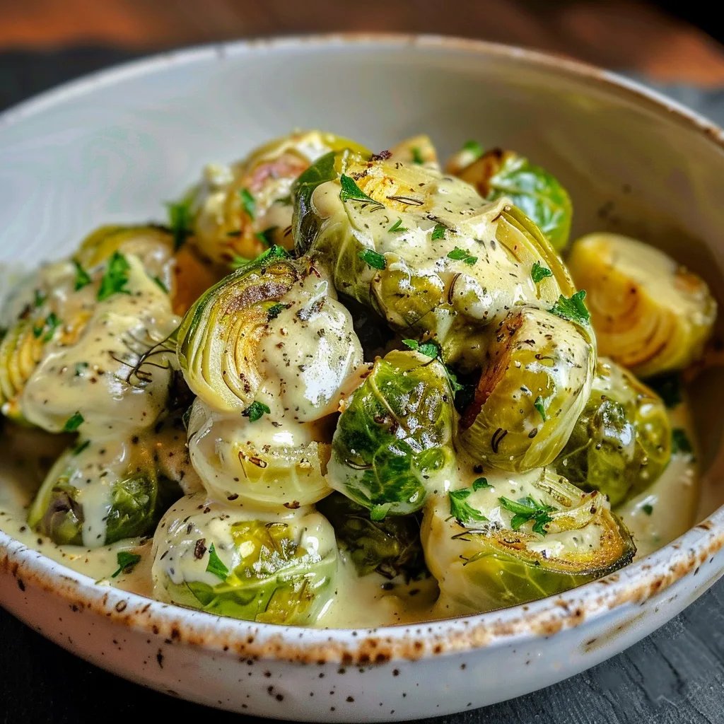 Rosenkohl in Frischkäse-Senfsauce