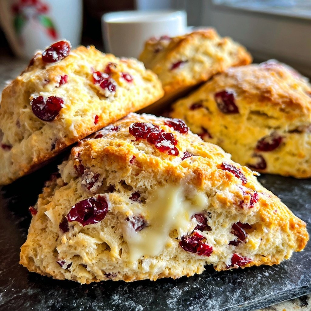 Cranberry Orange Scones mit Butter