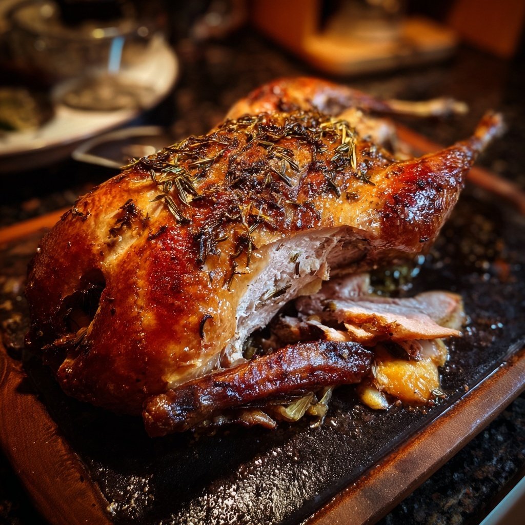 Festliche Weihnachtsgans mit Rotkohl und Klößen​