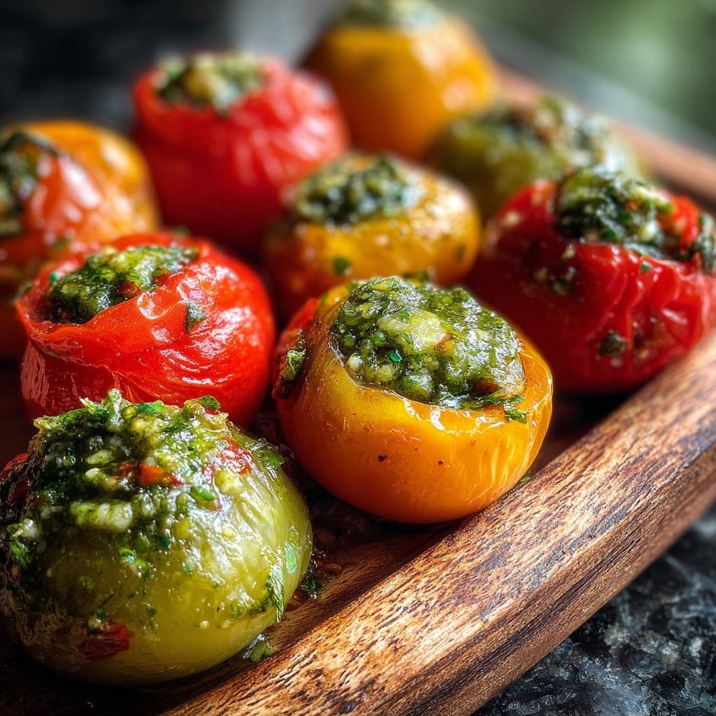 Pesto gefüllte Cherrytomaten