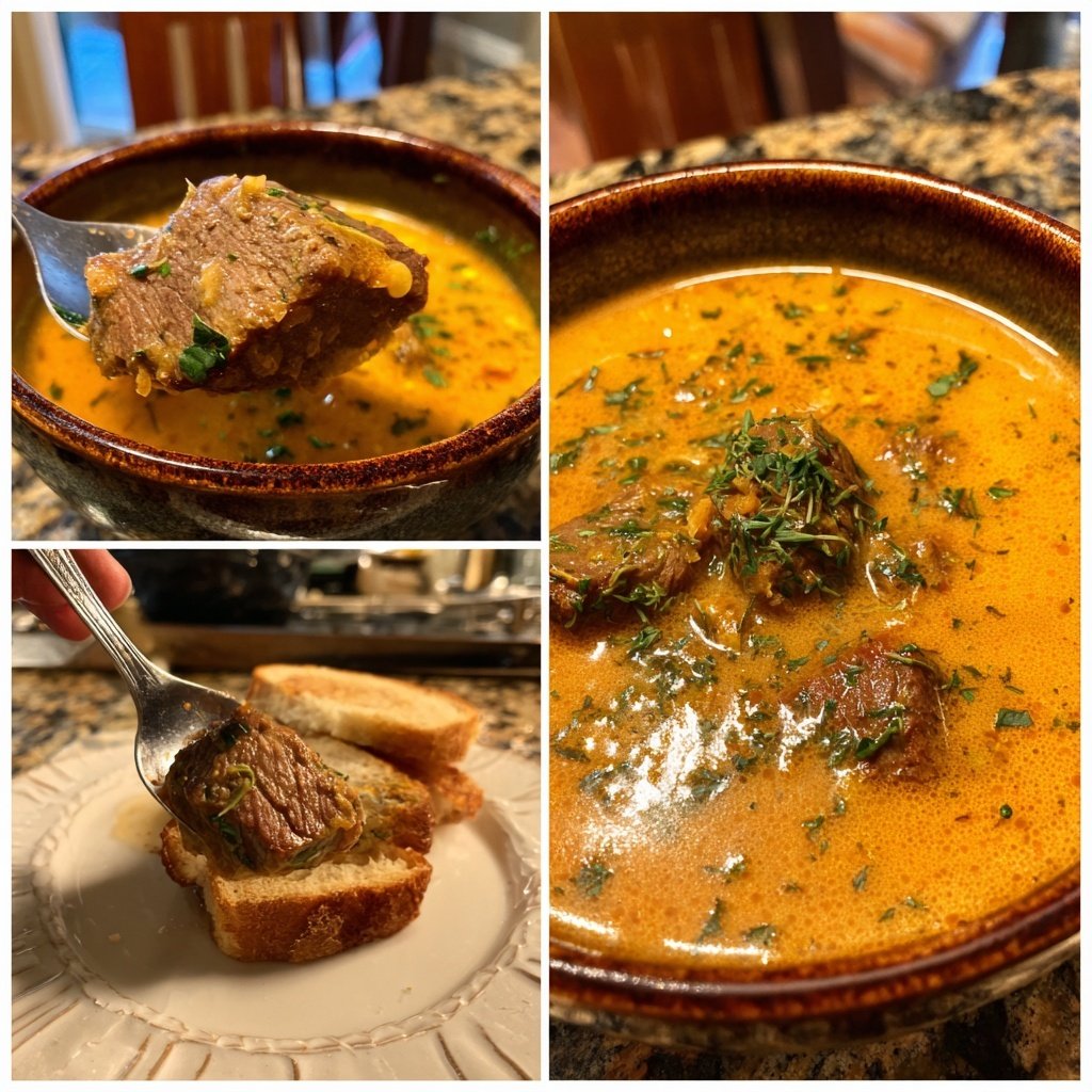 Hummerbisque mit Steakstückchen